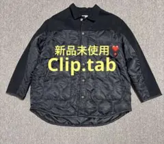 Clip.tab 黒　異素材ミックス　キルティング　ジャケット