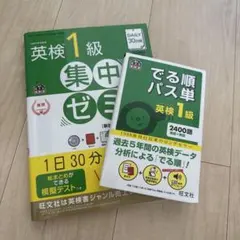 英検1級でる順パス単　英検一級集中ゼミ　2冊セット