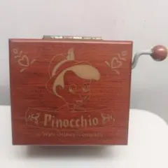 美品】 【ディズニーランド】 木製手動オルゴール ピノキオ 「星に願い