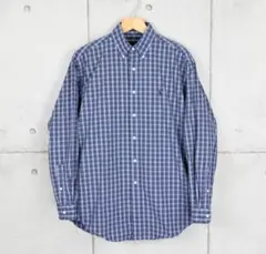 Poloラルフローレン チェック ボタンダウンシャツ◆ブルー×ブラック×ホワイト