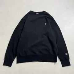 Champion　チャンピオン　スウェット　トレーナー　刺繍ロゴ　ブラック　古着