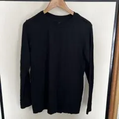 無印良品　メンズあったか綿インナー　ブラックL クルーネック
