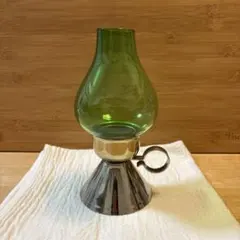 北欧ヴィンテージ ガラスとアルミのキャンドルスタンド