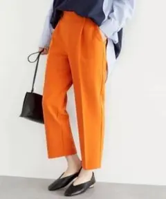 ショコラフィネローブ アンクル丈パンツ センタープレス 美脚 E5228