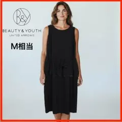 V194*BEAUTY&YOUTH*ノースリーブワンピース*M相当*黒*無地のサムネイル