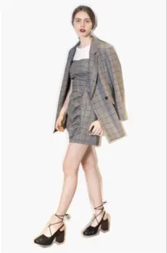 Snidel スナイデル ビスチェ チェックギャザーミニスカート セットアップ