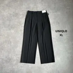新品｜XL｜ユニクロ タックワイドパンツ ブラック◇483780 裾上げなし