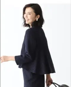 Demi-Luxe BEAMS バックフレアツイードプルオーバー