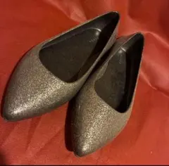 RANDA グリッター ポインテッドトゥ フラットシューズ レインシューズ　M