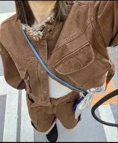 アンチワープ　袖ボリュームショート丈デニムジャケット　チャオパニック