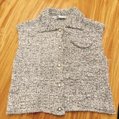 ZARA ツィード ラメ入りミックスジレベスト S 未使用タグなし