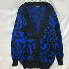 カーディガン 深Vネック ブラック ブルー レトロ ヴィンテージ メンズも◎