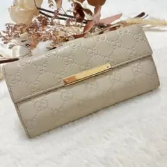 361 GUCCI グッチ GG シマ レザー チェーンウォレット 長財布 - メルカリ