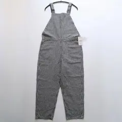 【新品】DANTON／コットンリネン　サロペット　ギンガム　白×黒　36サイズのサムネイル