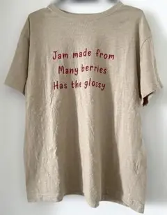 Samansa Mos2 プリントTシャツ ベージュ ゆったり フリーサイズ