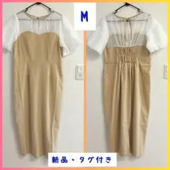 ✨新品タグ付き✨　シアースリーブ ワンピース イエロー M　韓国　トレンド