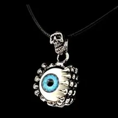 【N079】ネックレス　メンズ　ブルー　青　アクセサリー　レディース　目　アイ