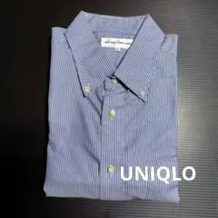 UNIQLO ドライイージーケア　ストライプ半袖シャツ L