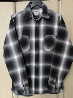 HOUSTON オンブレチェックシャツ BLACK M