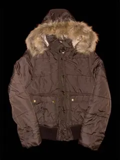 00s Y2K archive 光沢 ファー ダウンジャケット 平成 短丈 お兄
