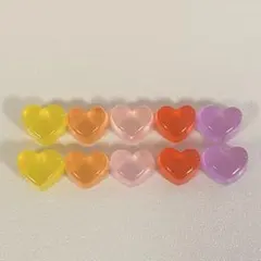 ぷっくりハート　デコパーツ　カボション　ハンドメイド素材