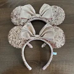 B ディズニー ミニーマウス スパンコール ピンク カチューシャ