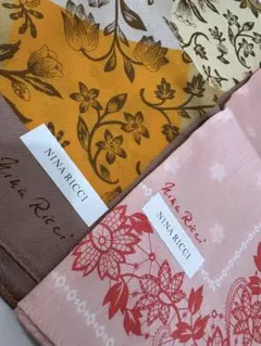 NINA RICCI ninaritti シルクスカーフ 花柄2枚セット