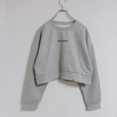 スウェット　トレーナー　プリント　シンプル　ショート丈　ゆったり　長袖