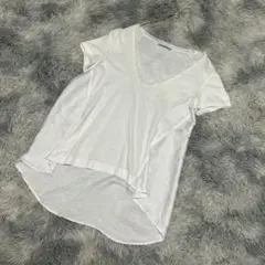 【ZARA 】ザラ✨Vネック Tシャツ✨白系【S】ゆったり エレガント　春夏