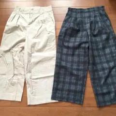 カジュアルパンツ セット（アイボリー＆チェック柄）　最後におまとめ出品あり。
