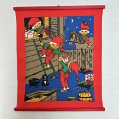 北欧ヴィンテージテキスタイル　クリスマス　プリントタペストリー