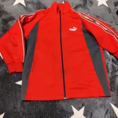 PUMA 赤 ジャージ　スウェット ジッパー付き　130