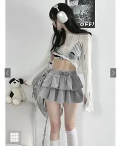 インパン裏地付きティアードスウェットミニスカート[pm596] 新品タグ付き