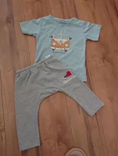 Converse 赤いスニーカーワッペン付き グレー ボトムス 90cm