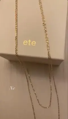ete K10YG ロング　チェーンネックレス　80cm 即日発送　エテ巾着付き