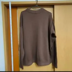 ユニクロユー モックネックセーター ブラウン XL ニット ウール100のサムネイル