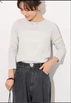 ジャーナルスタンダードレリューム　ソフトテレコクルーネックロングTEE