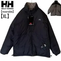 【未使用タグ付き】ヘリーハンセン XL 刺繍ロゴ 肉厚 ダウン リバーシブル