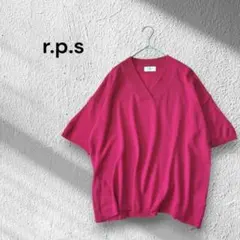 r.p.s Vネック ニット　セーター　五~六分袖　ゆったりサイズ