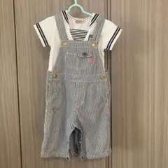 ミキハウス　セーラー　シャツ　オーバーオール　80