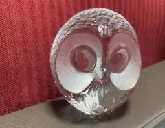 ガラス製 フクロウ置物