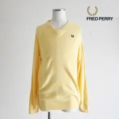 FRED PERRY ピュアカシミア　Ｖネックニット　セーター　レモンイエロー