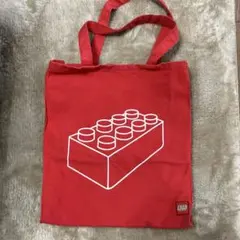 レゴブロックデザイン赤トートバッグ