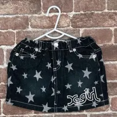 X-girl 90センチ 星柄 デニム スカパン インナー付きスカート パンツのサムネイル