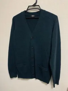 ダークグリーン Vネックカーディガン