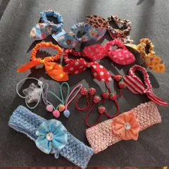 カラフルヘアゴムセット 17個 ヘアバンドセット2個