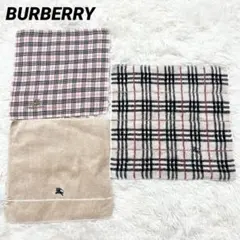 BURBERRY ノバチェック柄　タオルハンカチ ホースロゴ刺繍　3枚セットのサムネイル