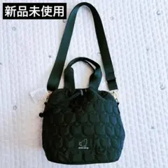 猫キルティング巾着2wayショルダーバッグ 新品未使用 黒