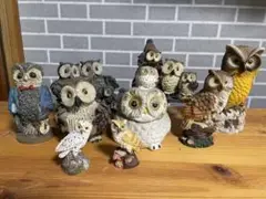 フクロウ置物セット
