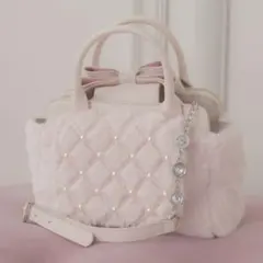 Mellfy pearl ribbon kiss-lock bag - メルカリ